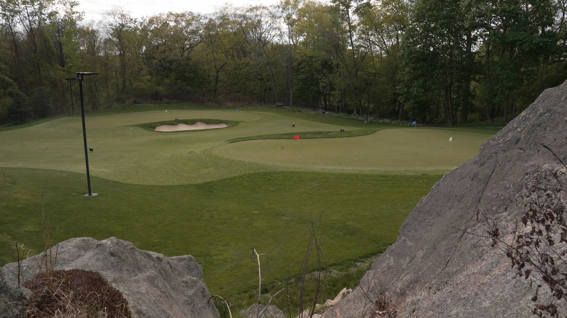 Elevated view of KOHR Golf practice green